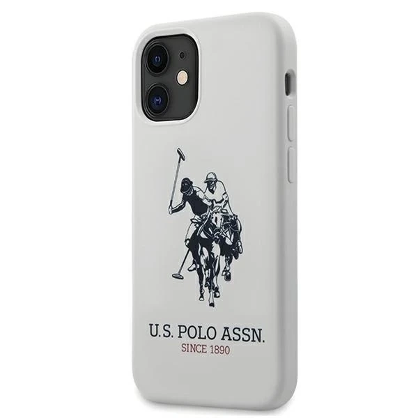 Etui na telefon US Polo Silicone Collection  iPhone 12 mini 5,4" biały/white