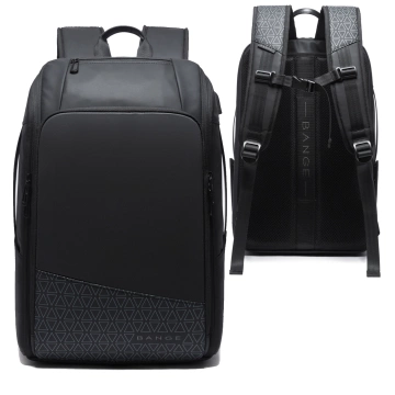 Bange wasserdichter Rucksack für 15,6-Zoll-Laptop, Stadtreisender, 45 x 30 x 16 cm, für Arbeit, Flugzeug, Herren, Damen, mit USB-Anschluss Schwarz