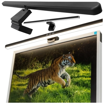 Lampka LED na monitor na szerokie biurko – regulowana barwa i jasność, dotykowe sterowanie, szeroki strumień światła, antyodblaskowa konstrukcja – Alogy ProView™