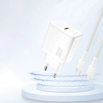 Dudao Weißes A27P USB-C GaN 30W Wandladegerät | Kompakt und effizient