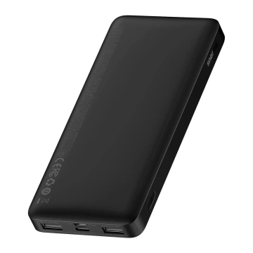 Powerbank mit Display Baseus Bipow 10000mAh 15W schwarz (Overseas Edition) USB-A - Micro USB Kabel 0,25m schwarz (PPBD050001)