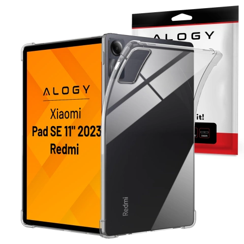 Etui Ochronne do Redmi Pad SE 11" 2023, Wzmocnione Narożniki, Smukłe i Lekkie, Antywstrząsowe ShockProof, Alogy FlexiShield™ – Przezroczyste