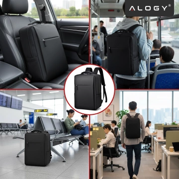 Alogy UrbanPack Pro™ Business-Rucksack für 15-16"-Laptops – Wasserdicht, stoßfest, mit Flaschenfach und Gepäckgurt – Schwarz
