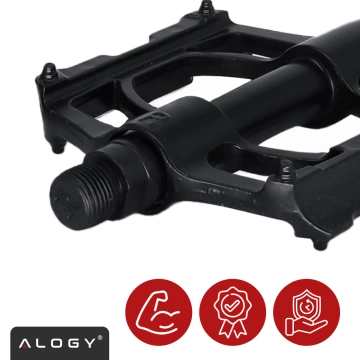 Alogy Fahrradpedale für Rennräder und Mountainbikes, MTB-Plattformpedale aus Aluminium, 2er-Set, Aluminium mit Dreifachlager, schwarz