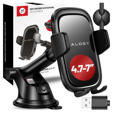 Autotelefonhalter, Fenster, Kühlergrill, Cockpit, Armaturenbrett, Auto, Auto, für 7-Zoll-Telefon Alogy 3in1 Black Organizer