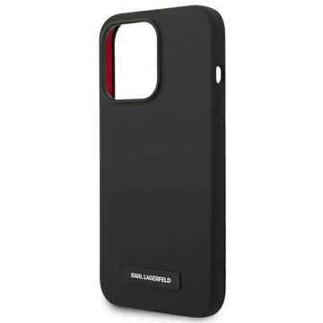 Etui Karl Lagerfeld KLHMP14XSLMP1K für iPhone 14 Pro Max 6,7" Hardcase Silikonplakette Magsafe Czarny/Schwarz
