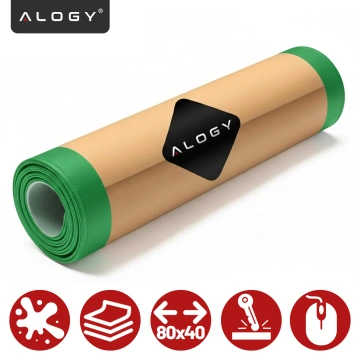 Podkładka na biurko 80×40 cm – antypoślizgowa mata ochronna z eleganckiej ekoskóry PU, pod mysz i klawiaturę, stylowa i trwała – Alogy WorkMat™ Zielona