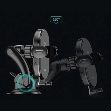 USAMS US-CD131 15W Automatischer Induktionshalter für Glas/Kopfteil schwarz/schwarz CD131ZJ01