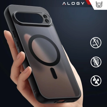 Hülle für Google Pixel 9 Pro Alogy MagSafe Hybrid Matte Case Rückseite für MagMat Phone Mattschwarz