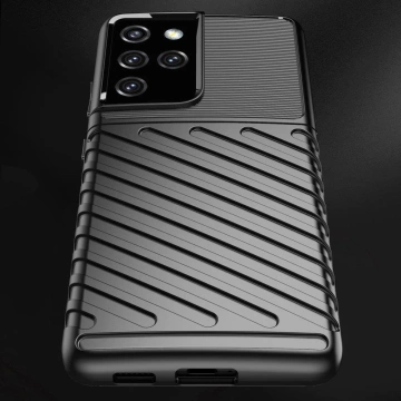 Protective Thunder Case für Samsung Galaxy S23 Ultra Silikon-Rüstungshülle Schwarz
