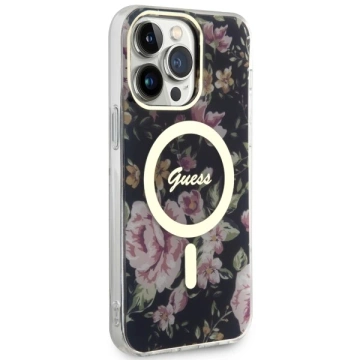 Etui für Telefon Guess GUHMP14XHCFWSK für Apple iPhone 14 Pro Max 6,7" Czarny/Black Hardcase Flower MagSafe