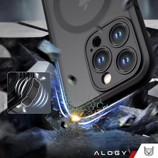 Etui do Apple iPhone 13 Pro obudowa Alogy MagSafe Hybrid Matte Case pokrowiec matowy z ochroną obiektywu + Szkło