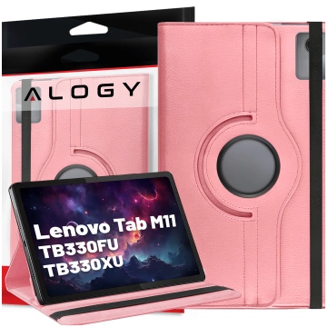 Etui 360 do Lenovo Tab K11 / K11E 11” M11 10.95" TB330FU / TB330XU / TB331FC obrotowe pokrowiec obudowa z klapką na tablet Case Alogy Różowe
