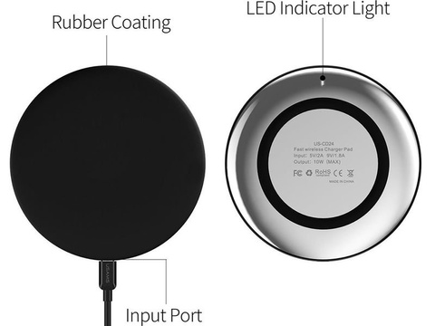 Ładowarka indukcyjna USAMS 10W US-CD24 iPhone 8 X MFI czarna