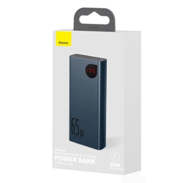 Powerbank Baseus Adaman Metal 20000mAh, PD, QC 3.0, 65W, 2xUSB USB-C Micro USB, (niebieski)