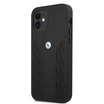 Etui BMW BMHCP12SRSPPK do iPhone 12 mini 5,4" hardcase Leather Curve Perforate czarny/black 