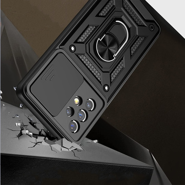 Alogy Camshield Standring Hülle mit Kameraabdeckung für Samsung Galaxy A73 / A73 5G Glass