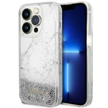 Etui Guess GUHCP14LLCSGSGH do iPhone 14 Pro 6.1" hardcase Liquid Glitter Marble