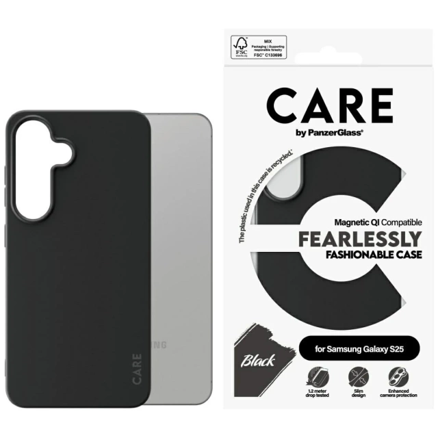 CARE Case für Samsung Galaxy S25 von PanzerGlass Fearlessly Magnetic Black