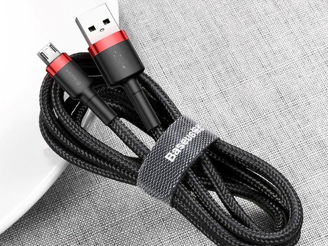Kabel 3m Baseus Cafule wytrzymały przewód nylon micro USB 2A Czerwony