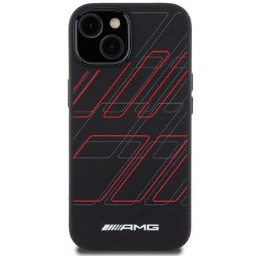 Etui do iPhone 15 AMG Silicone Rhombuses MagSafe czarne