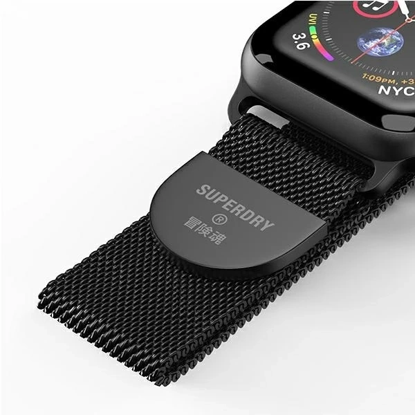 Pasek do smartwatcha SuperDry Watchband Apple Watch 38/40/41 mm Chainmail czarny/black 41681