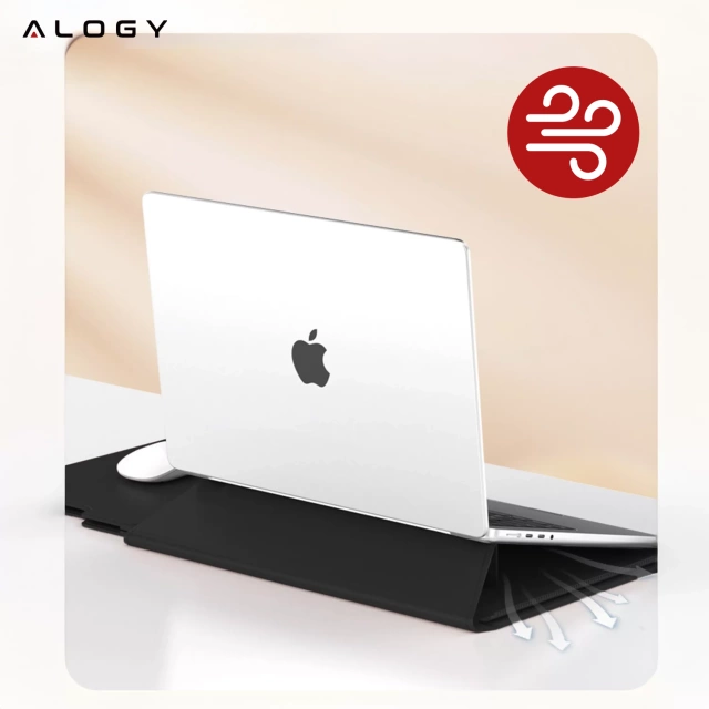 Torba na laptopa Alogy FlexCase Pro wielofunkcyjna rozkładana z podstawką i podkładką na myszkę do Macbooka 15 / 15.6 / 16.1" Czarna