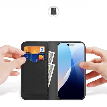 iPhone 16 Pro Dux Ducis Hivo Lederhülle mit RFID Schwarz