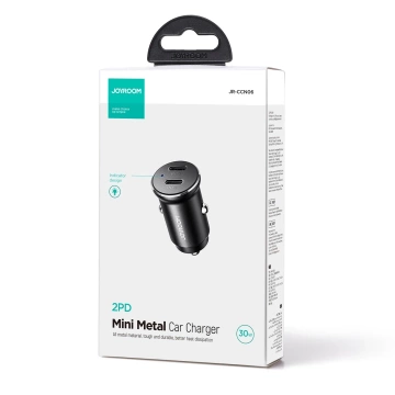 Joyroom JR-CCN06 30W Metall-Autoladegerät, 2x USB-C – Schwarz