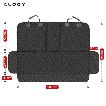 XXL-Autositzschutz, Rücksitzbezug, Autositzbezug für Hunde und Haustiere, Größe L, Alogy SeatGuard™ Schwarz