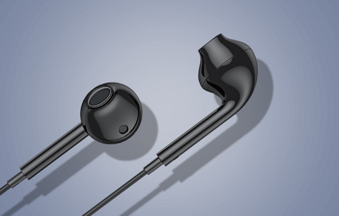 Vipfan M15 kabelgebundene Ohrhörer, 3,5-mm-Klinke, 1 m (schwarz)