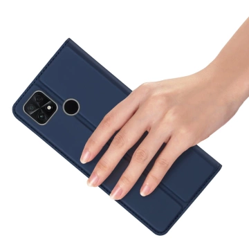 Dux Ducis Skin Pro Hülle Xiaomi Poco C40 Flip Cover Kartenhalter blau
