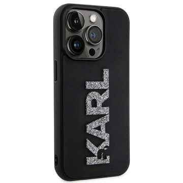 Etui Karl Lagerfeld KLHCP15L3DMBKCK für iPhone 15 Pro 6,1" Zarny/Schwarz Hardcase 3D Rubber Glitter Logo