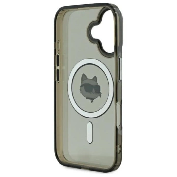 Etui Karl Lagerfeld für iPhone 16 6,1" Czarny Hardcase IML Metal Choupette Head MagSafe