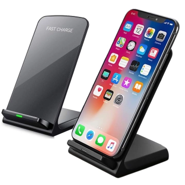 Alogy Qi Stand Charger kabelloses Induktionsladegerät für Telefonständer-Ladestation 15 W Schwarz