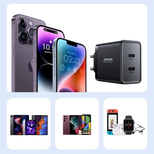Joyroom JR-TCF09 Speed 40W – ładowarka sieciowa 2× USB-C PD/QC/AFC/FCP