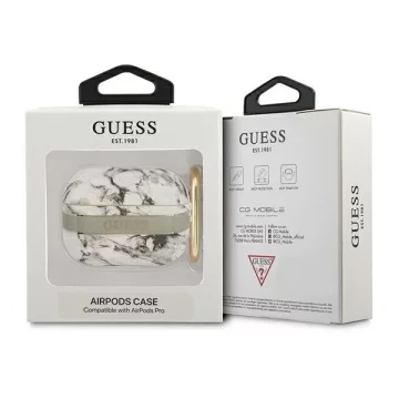 Guess GUAPHCHMAG AirPods Pro Cover Szary/Grey Marble Strap Collection