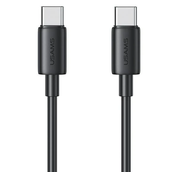 USAMS USB-C-zu-USB-C-Kabel, 60 W, 1 m, Schnellladefunktion, YD-Serie, schwarz/schwarz SJ711USB01 (US-SJ711)