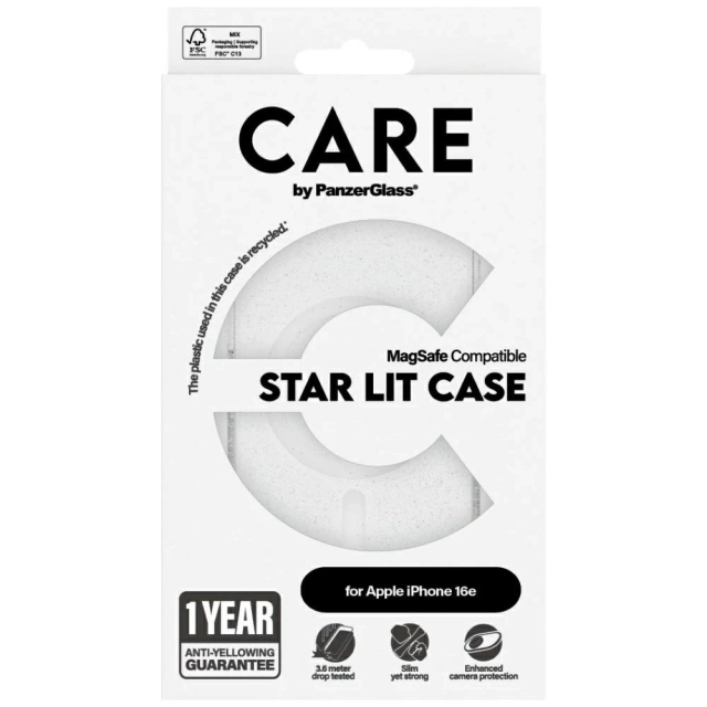 Etui do iPhone 16e CARE von PanzerGlass Flagship Urban Combat StarLight White MagSafe