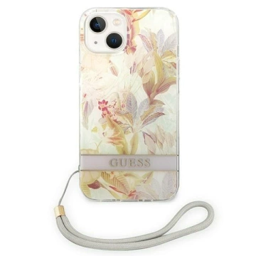 Etui Guess GUOHCP14MHFLSU für Apple iPhone 14 Plus 6,7" olioletowy/lila Hardcase Flower Strap