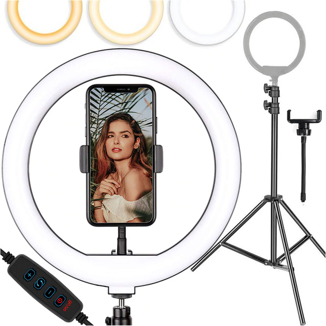 Lampa pierścieniowa fotograficzna Alogy Ring A33 do zdjęć makijażu + statyw