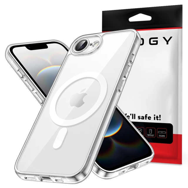 Etui do Apple iPhone 16e obudowa ochronna na telefon Alogy HybridMag™️ Case do MagSafe Przezroczyste