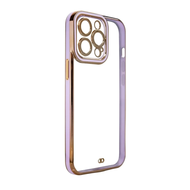 Fashion Case Hülle für Samsung Galaxy A12 5G Gold Frame Gel Cover Lila
