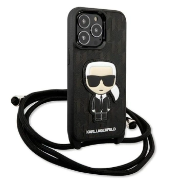 Etui Karl Lagerfeld KLHCP13LCMNIPK für iPhone 13 Pro / 13 6,1" Hardcase Leather Monogram Patch and Cord Iconik