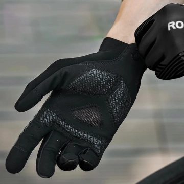 Rękawiczki Rowerowe Rockbros 3-Sezonowe XL Czarne Dotykowe