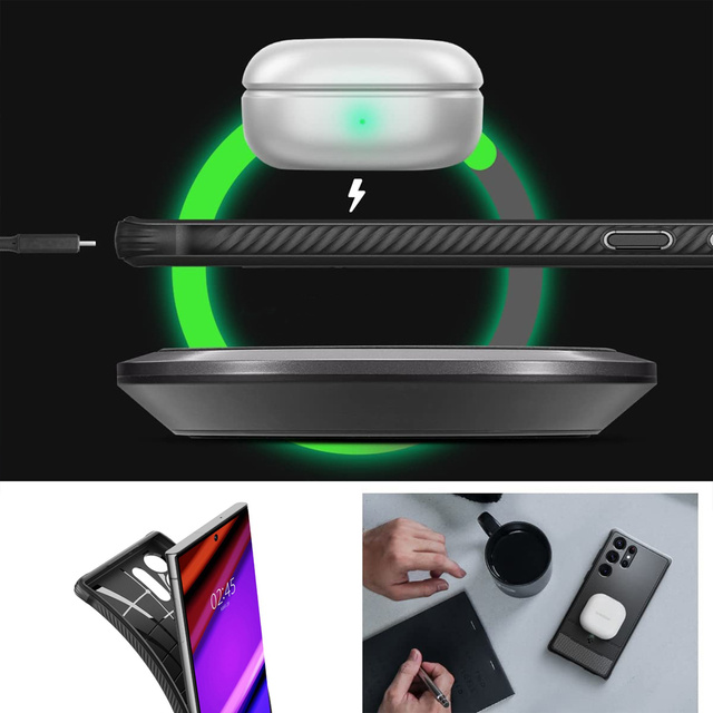 Etui na telefon Spigen Rugged Armor obudowa ochronna do Samsung Galaxy S23 Ultra Matte Black