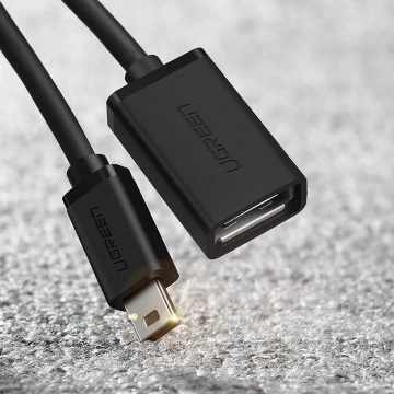 Adapter Ugreen US249 mini USB-B do USB-A OTG 10 cm 480 Mbps Czarny
