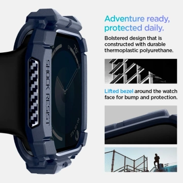 SPIGEN RUGGED ARMOR ETUI FÜR APPLE WATCH 10 (46MM) GRANATOWE MARINEBLAU