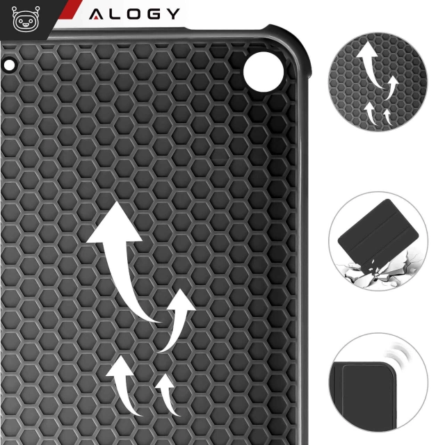 Etui do Apple iPad 10.2" 9/8/7 Gen (2021/2020/2019), Ochronne Smart Case z Klapką i Podstawką, Odporne TPU, Wzmocnione Narożniki, Alogy BookGuard™ – Czarne