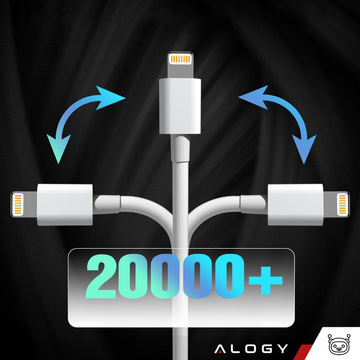 Kabel 1m USB-C do Ładowarka Lightning Alogy Fast Charge przewód do ładowania iPhone 12 13 14 20W biały 